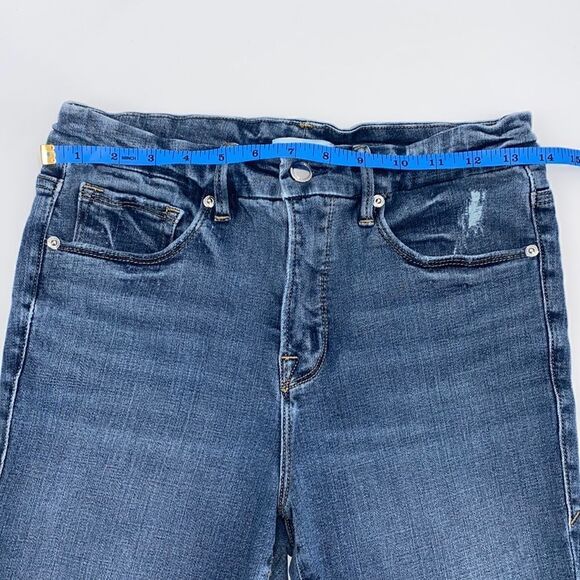 Good American Jeans Size 28 Distressed Knees Good Legs Crop - Picture 6 of 10